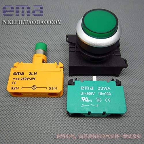 [SA] מייבא EMA 22 ממ מתג לחצן מוארים E2*. A/M מנעול עצמי/איפוס DC6V/12V/24V/AC110/220V 1NO/1NC-10P-